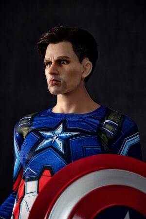 Captain America - Odvážná mužská sexuální panenka se silikonovou hlavou