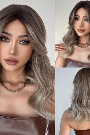 Wavy Ombre Brown to Blonde Wig para Sex Doll