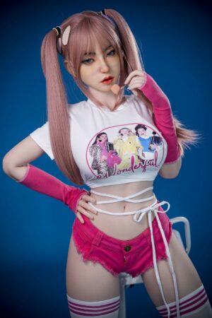 Leslie - Pink Hair Sex Doll with Oral Structure Silicone Head