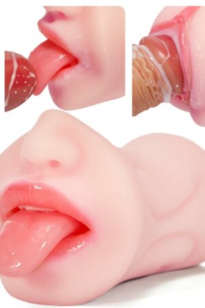 5.9-Inch Realistic Mouth with 3D Teeth and Tongue Pocket Pussy Sex Doll Torso