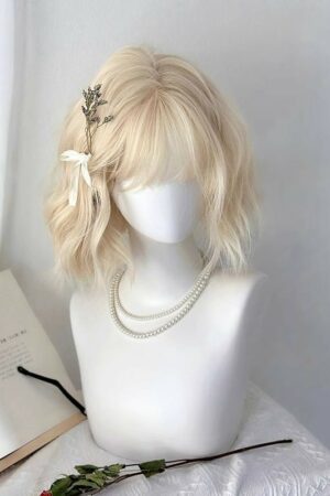 Petite Sex Doll Wigs - Golden Korean Wool Curl Short Hair