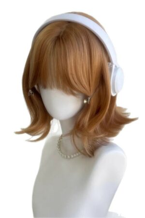 Petite Sex Doll Wigs - Japanese-Style Soft Brown Flipped Curls
