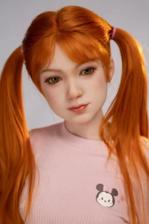 Elowen - Cute Sex Doll with Small Breasts Orange Twintails