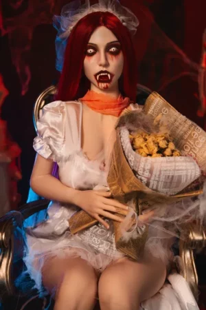 Carmisyn – Bloodthirsty Red-Haired Vampire Halloween Sex Doll with Oral Structure Silicone Head